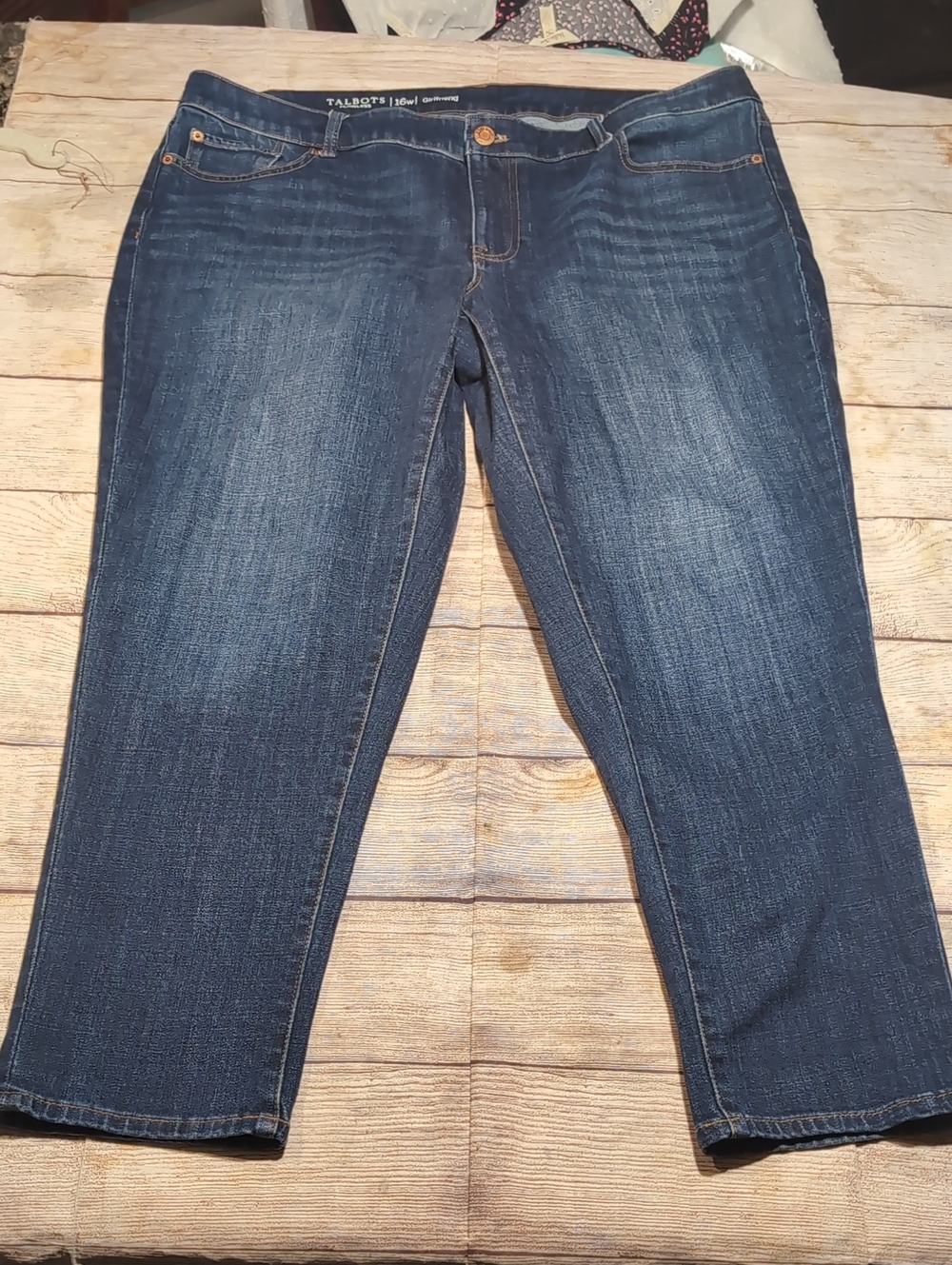 Talbots Flawless Women's Girlfriend Dark Wash Size 16w Blue Jeans